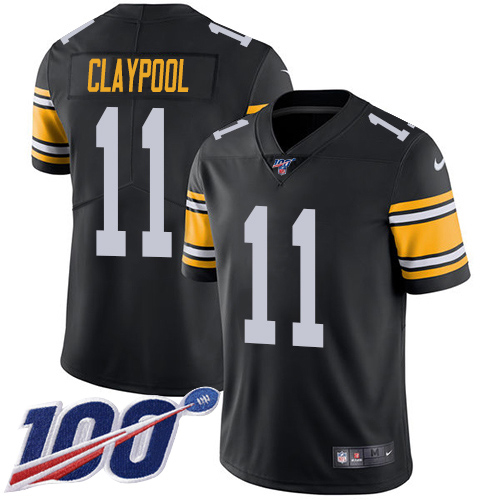 Pittsburgh Steelers #11 Chase Claypool Black Alternate Men Stitched NFL 100th Season Vapor Untouchable Limited Jersey->women nfl jersey->Women Jersey